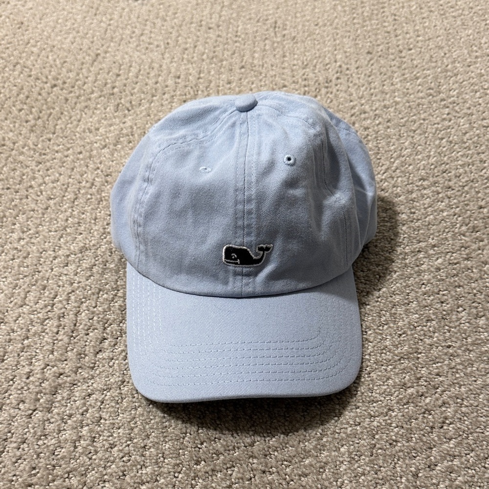Vineyard Vines Sky Blue Cap with Whale Emblem